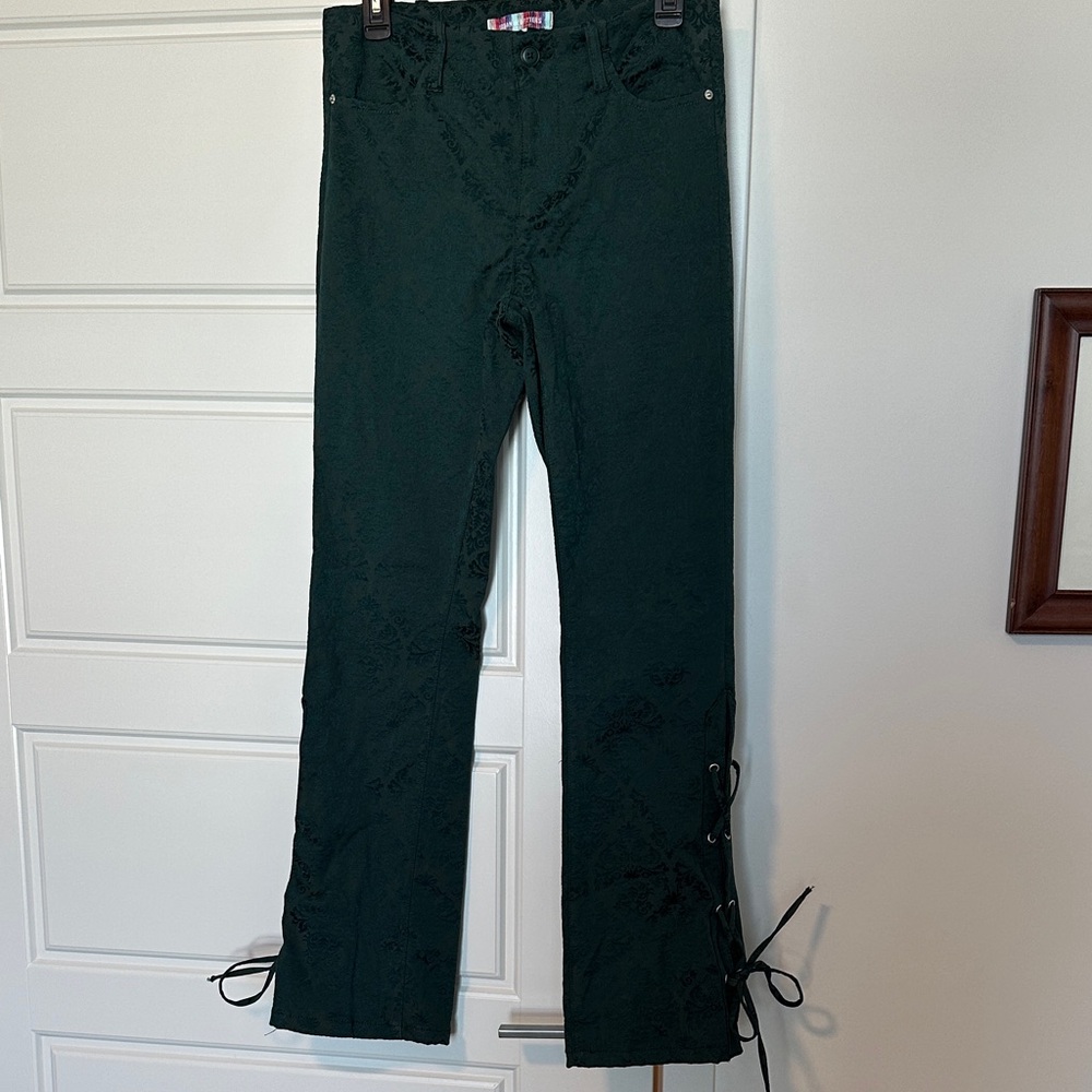 Urban Outfitters Deep Teal Jacquard Pants